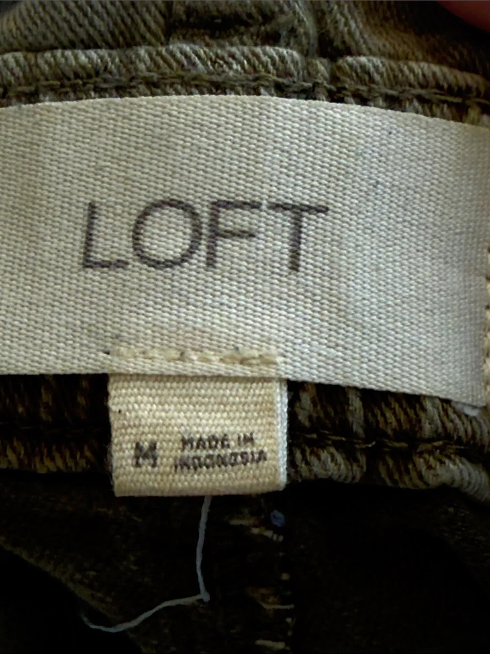 LOFT Olive Denim Paperbag Waist Belted Mom Shorts Size Medium